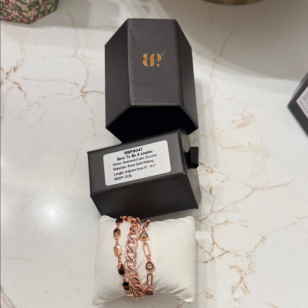 Elegant Rose Gold Bracelet Set